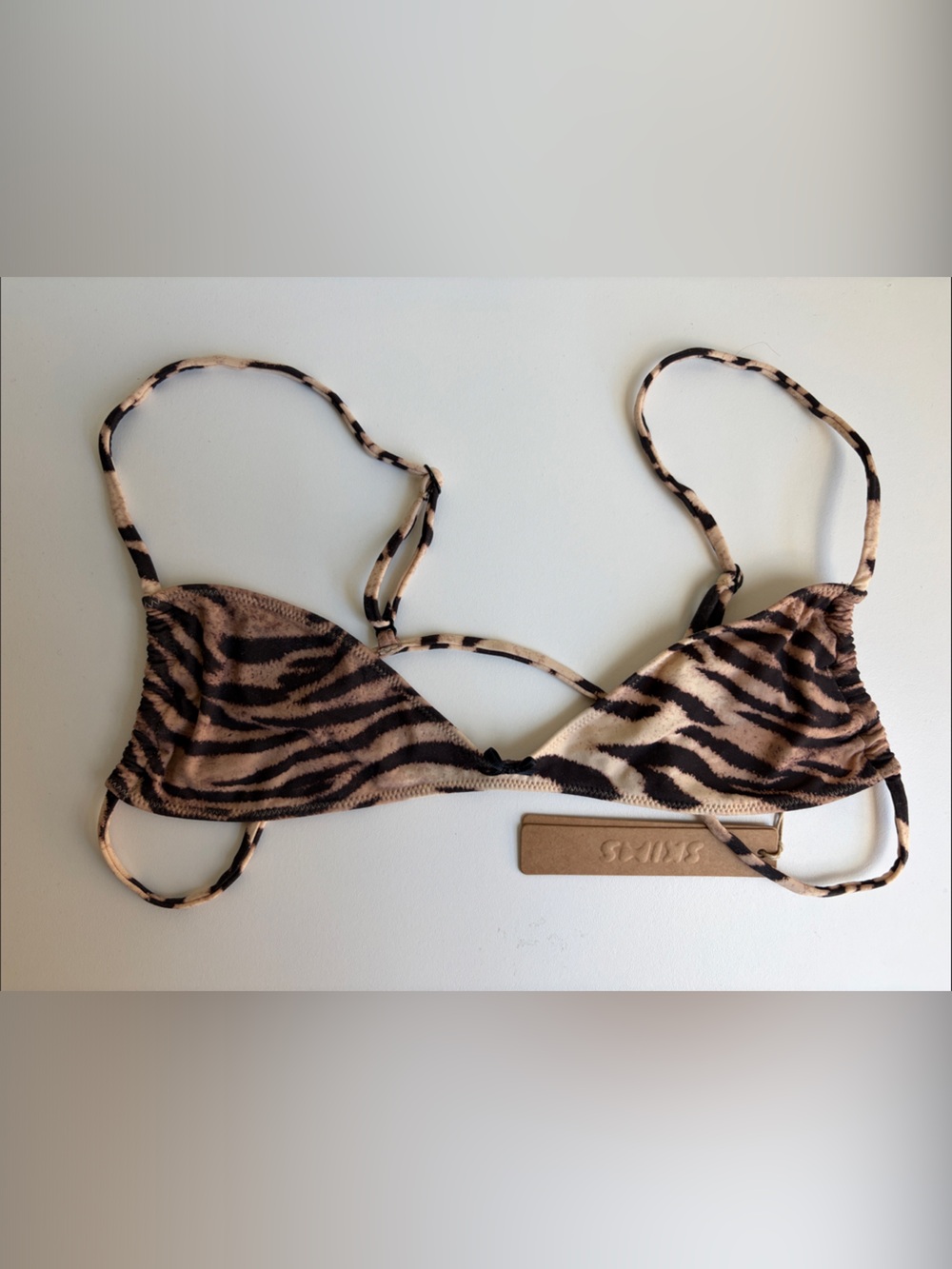 SKIMS Tiger Print Micro Bandeau Bra Top